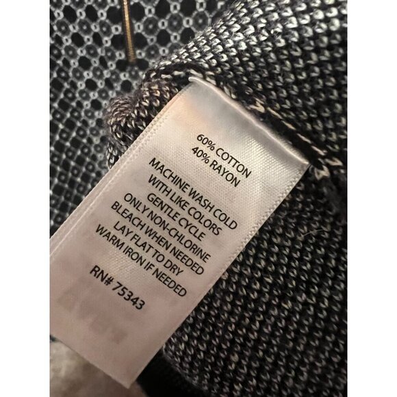 Cynthia Rowley Black & White Geometric Long Sleeve Knit Sweater Dress M‎ - Picture 9 of 11